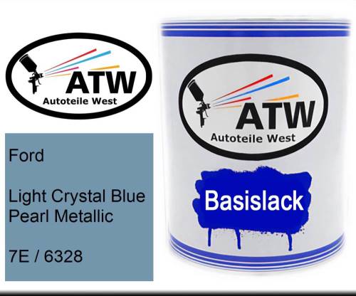 Ford, Light Crystal Blue Pearl Metallic, 7E / 6328: 1L Lackdose, von ATW Autoteile West.